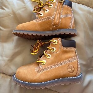 Timberland Kids BNWOT Brown Boots with Yellow Laces